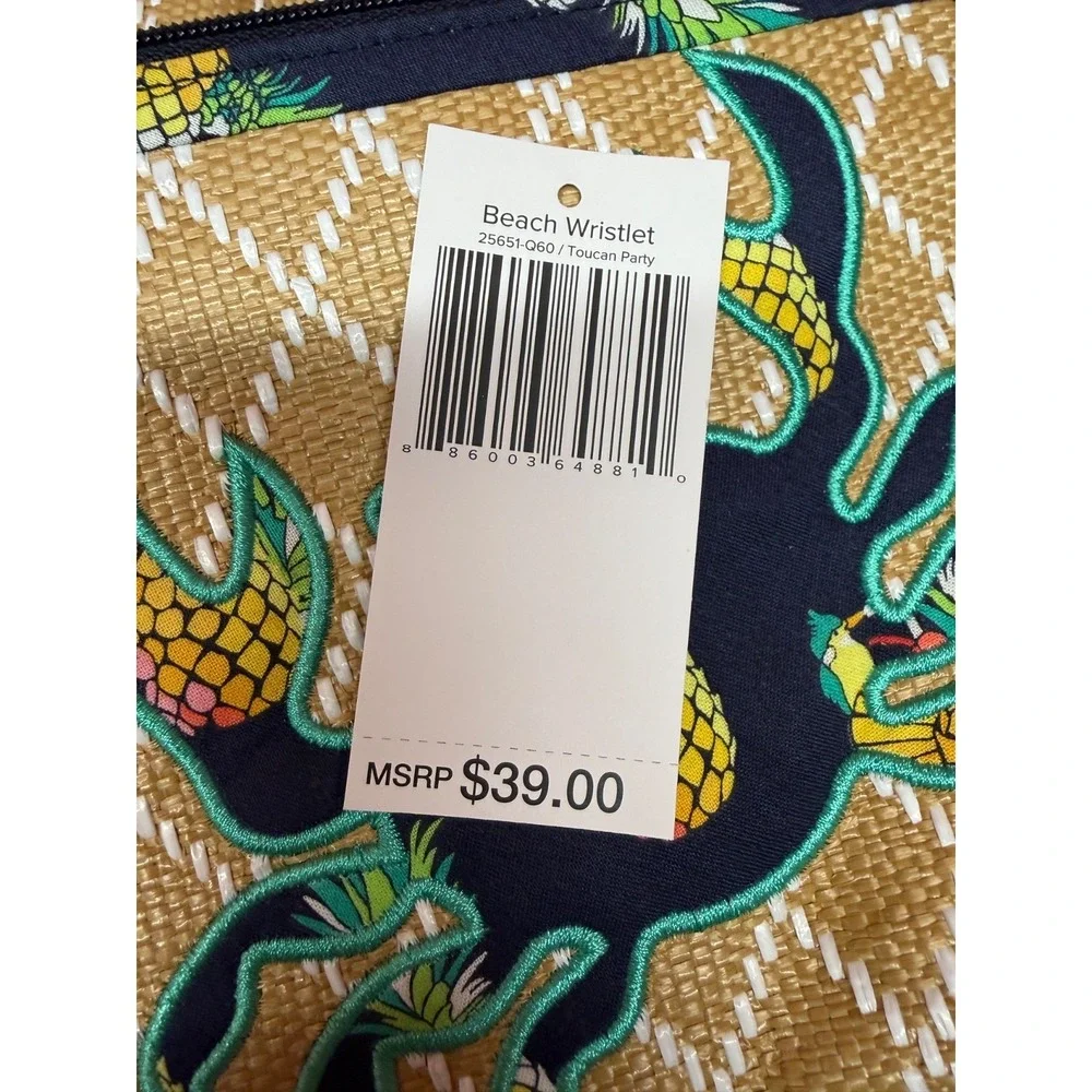 VERA BRADLEY TOUCAN PARTY TOTE, BEACH TOWEL & WRISTLET/ WALLET BEACH BAG SET - Picture 6 of 16